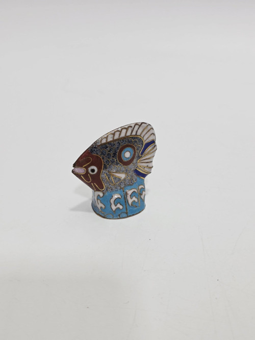 Antika Cloisonne Minyatür Balık 5,2x4,7cm 143