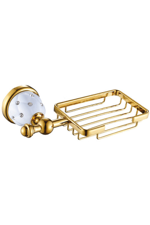 Elegand Gold Serisi, Porselen İşlemeli, Pirinç, Paslanmaz Sabunluk