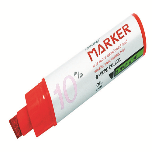 Markör Permanent ( 12 adet ) 10 MM Kesik Uçlu Kırmızı MMP-1001