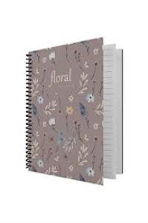 Defter Floral Serisi 16x22 80 YP Kareli 6405