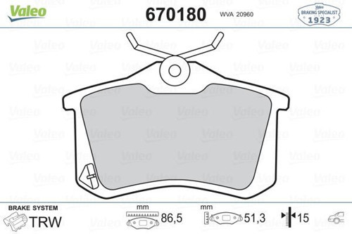 ARKA FREN BALATASI VW GOLFIII-IV AUDI A1-A3-A4-A6-A8 SEAT CORDOBA LEON TOLEDO IBIZA (1 TK )