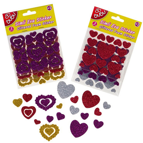 Simli Eva Sticker 3 Parça 24 Lü Pvc BUBU00086