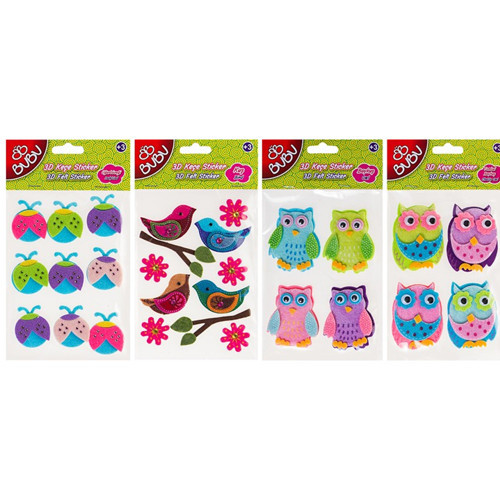 Sticker 3D Keçe Büyük 24 Lü BUBU-STS008