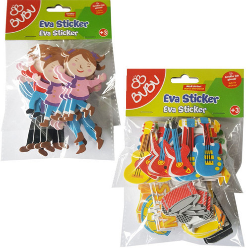 3D Eva Sticker Renkli Karışık 24 Lü BUBU-STS043