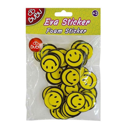 Eva Sticker Sarı Gülen Surat 56 Lı BUBU-ST0141