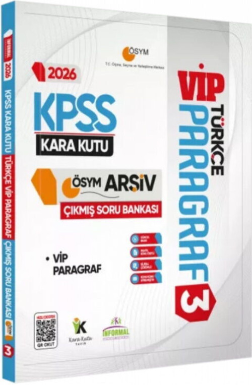 İnformal Yayınları 2026 KPSS Türkçenin Kara Kutusu Paragraf 3 Vip ÖSYM Çıkmış Soru Havuzu Bankası