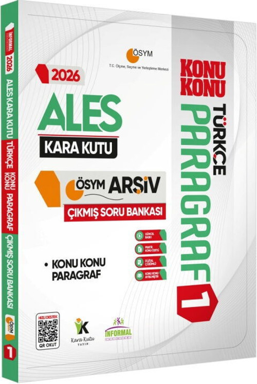 İnformal Yayınları 2026 ALES Türkçenin Kara Kutusu Paragraf 1 Konu Konu ÖSYM Çıkmış Soru Bankası
