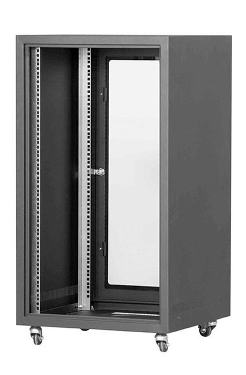 19'12U 600X600 4 KAPAK AÇILABİLİR TEKERLEKLİ CAMLI RACK KABİNET