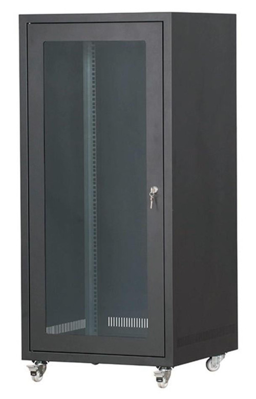 19'' 42U 600X600 CAMLI TEKERLEKLİ RACK KABİNET