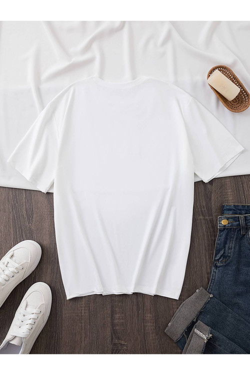 Unisex Oversize Tişört Kalp Desenli