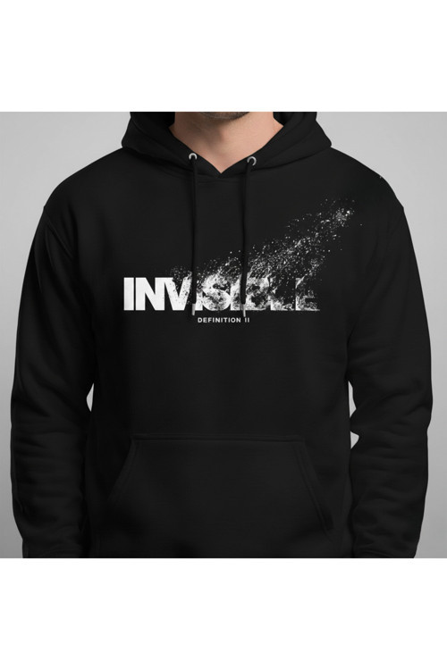 Invısıble Yazılı Street Style Unisex Hoodie Modern Kapüşonlu Sweatshirt