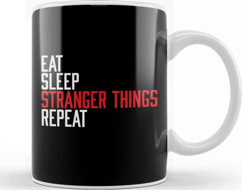 Eat Sleep Stranger Things Repeat Kupa Bardak Porselen
