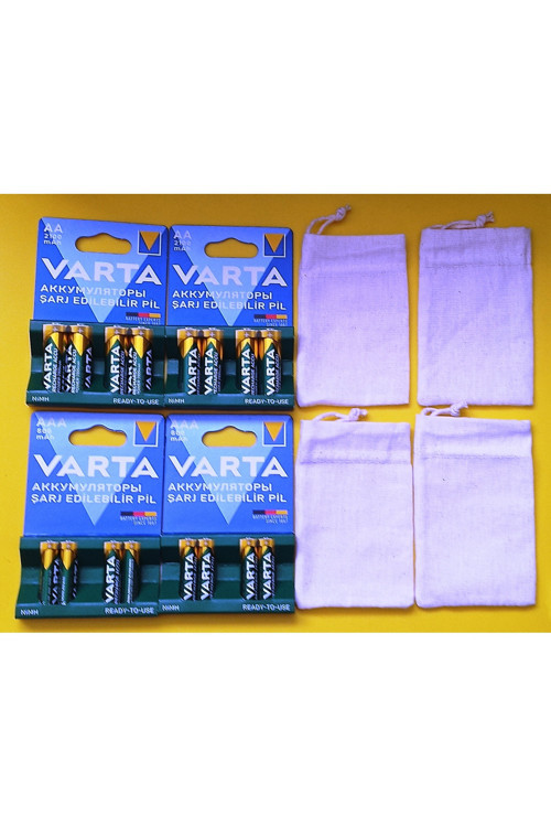 Şarj Edilebilir 8 Adet 2100Mah Aa Kalem +8 Adet 800Mah İnce Pil+Pil Saklama Kese