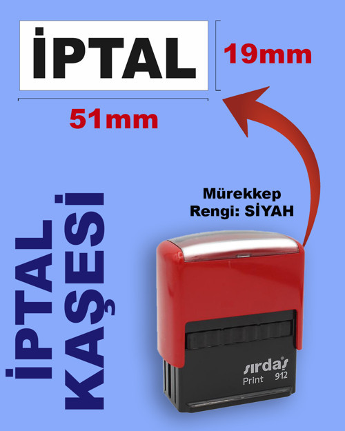 İptal Kaşesi, 912 (51mm*19mm)Otomatik Kaşe