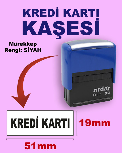 Kredi Kartı Kaşesi, 912 (51mm*19mm) Otomatik Kaşe