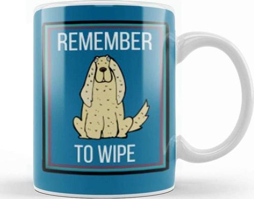 Remember To Wıpe Dog Lover Gif T Kupa Bardak Porselen