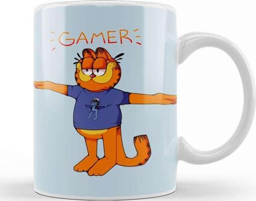 Gamer Garfield Crazy Frog T Pose Kupa Bardak Porselen