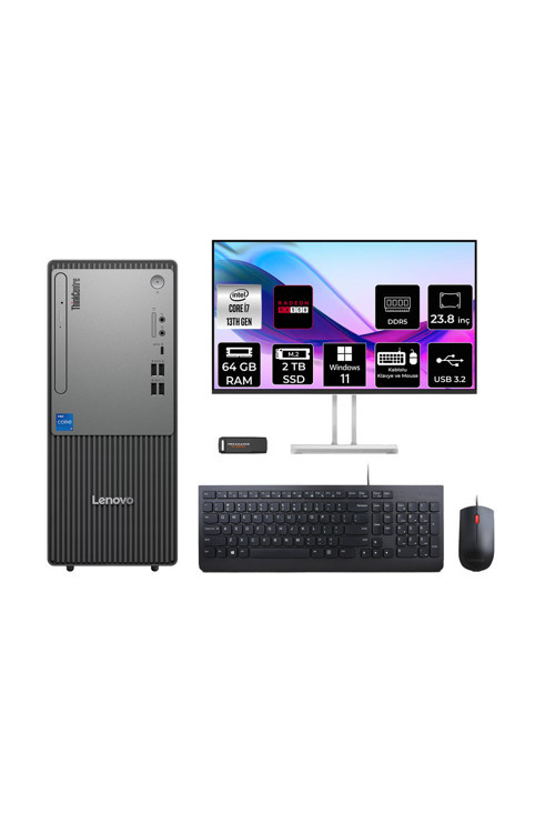 Thinkcentre Neo 50T G5 İ7 13700 64Gb 2Tb Ssd Rx550/4Gb W11H Masaüstü Bilgisayar + 23.8"