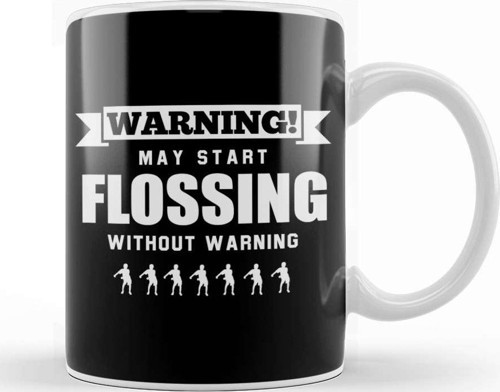 Warning May Start Flossing Without Warning Kupa Bardak Porselen