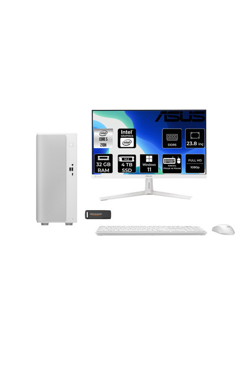 V500 Mini V501Mv Core 5 210H 32Gb 4Tb Ssd W11H Masaüstü Bilgisayar + 23.8" Monitör