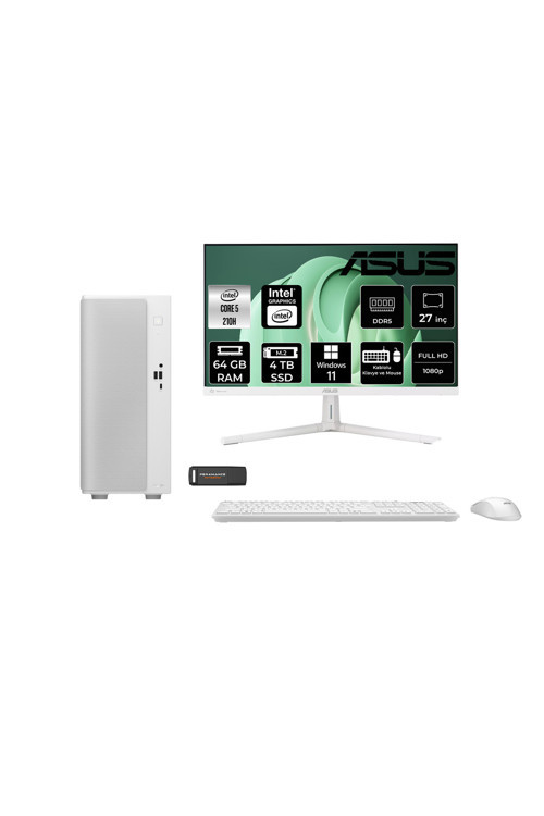 V500 Mini V501Mv Core 5 210H 64Gb 4Tb Ssd W11P Masaüstü Bilgisayar + 27" Monitör