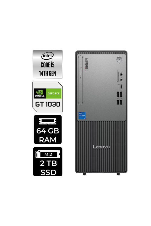 Thinkcentre Neo 50T G5 İ5 14400 64Gb 2Tb Ssd Gt1030/4Gb W11P Masaüstü Bilgisayar