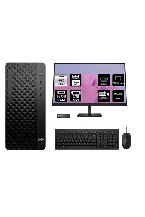 Prodesk 2 Tower G1İ İ5 14500 96Gb 2Tb Ssd Fdos Masaüstü Bilgisayar + 23.8" Monitör