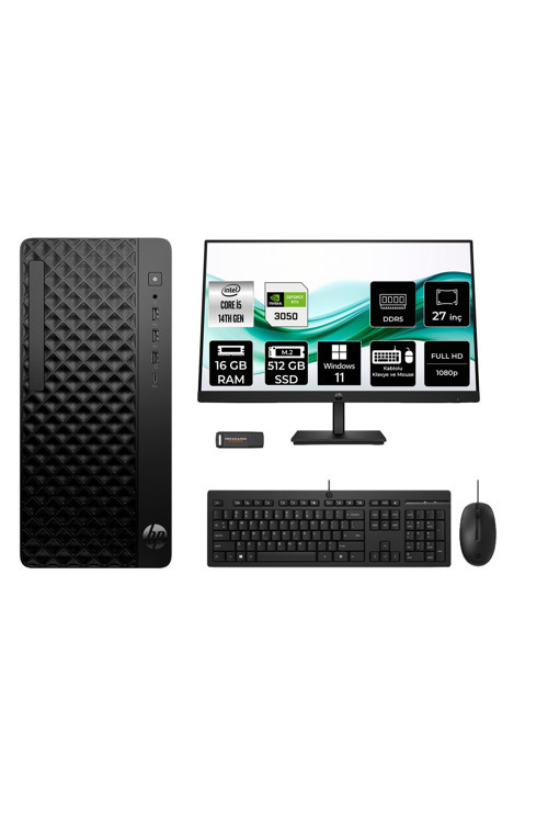 Prodesk 2 Tower G1İ İ5 14500 16Gb 512Gb Ssd Rtx3050/6Gb W11H Masaüstü Bilgisayar + 27" Monitör