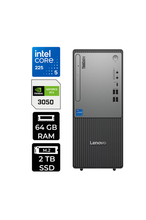 Thinkcentre Neo 50T G6 Ultra 5 225 64Gb 2Tb Ssd Rtx3050/6Gb W11H Masaüstü Bilgisayar & Per4 Usb Bellek