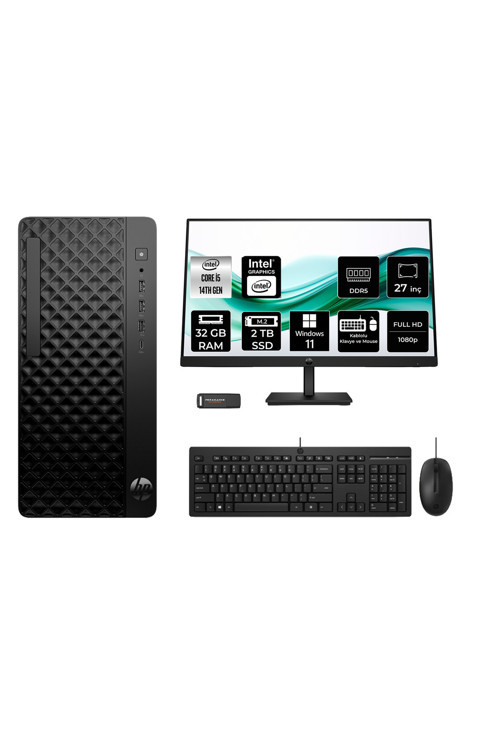 Prodesk 2 Tower G1İ İ5 14500 32Gb 2Tb Ssd W11P Masaüstü Bilgisayar + 27" Monitör