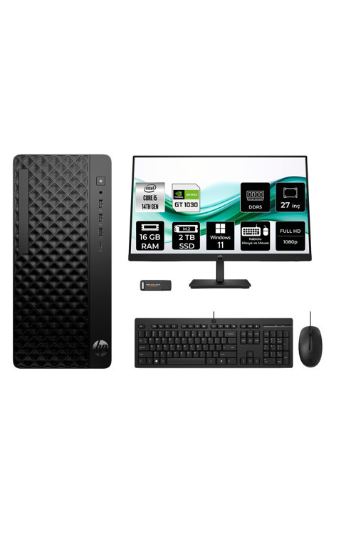 Prodesk 2 Tower G1İ İ5 14500 16Gb 2Tb Ssd Gt1030/4Gb W11H Masaüstü Bilgisayar + 27" Monitör