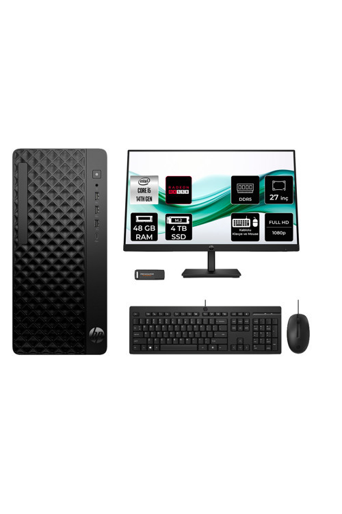Prodesk 2 Tower G1İ İ5 14500 48Gb 4Tb Ssd Rx550/4Gb Fdos Masaüstü Bilgisayar + 27" Monitör
