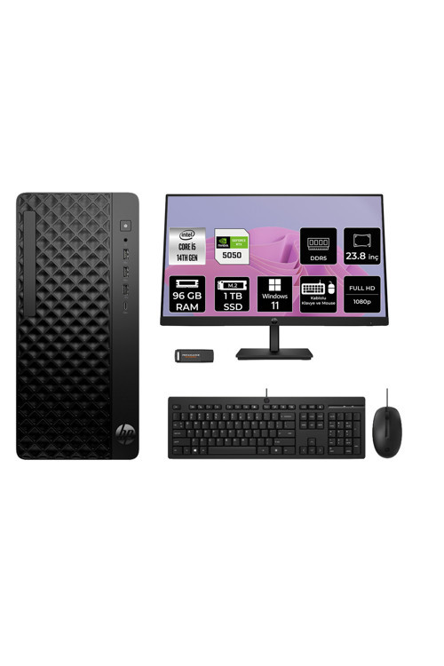 Prodesk 2 Tower G1İ İ5 14500 96Gb 1Tb Ssd Rtx5050/8Gb W11P Masaüstü Bilgisayar + 23.8" Monitör