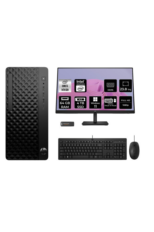 Prodesk 2 Tower G1İ İ5 14500 64Gb 4Tb Ssd W11H Masaüstü Bilgisayar + 23.8" Monitör