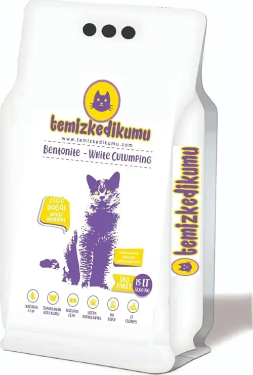 TEMİZKEDİKUMU Bebe Pudralı Kokulu Ince Taneli 15 Lt (kitten) Yavru Kedi Kumu
