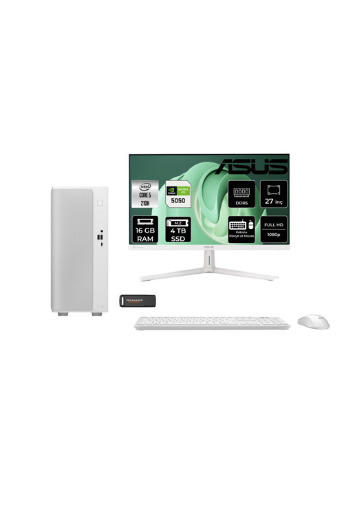 V500 Mini V501Mv Core 5 210H 16Gb 4Tb Ssd Rtx5050/8Gb Fdos Masaüstü Bilgisayar + 27" Monitör