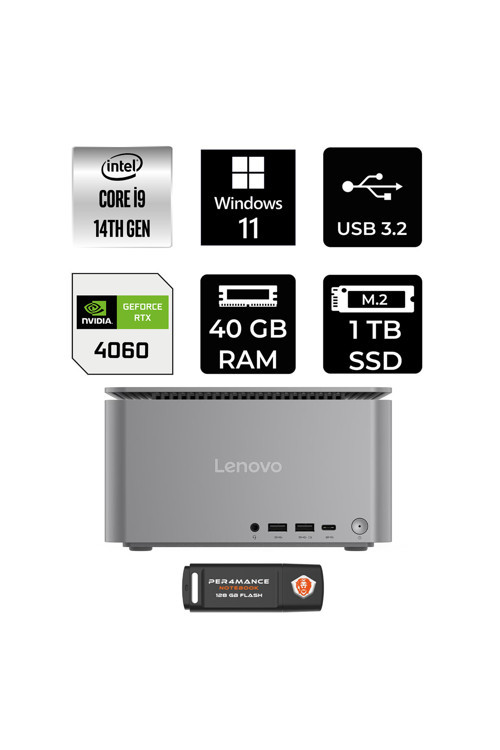 Thinkcentre Neo İ9 14900 40Gb 1Tb Ssd Rtx4060/8Gb W11H Mini Masaüstü Bilgisayar