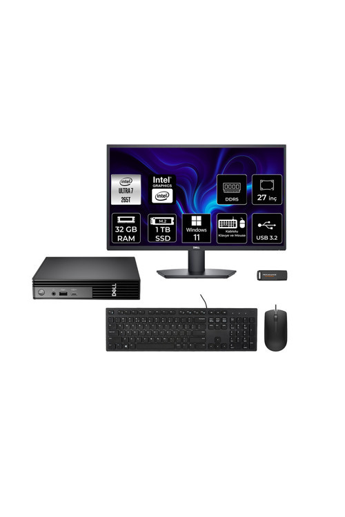 Pro Micro Qcm1250 Ultra 7 265T 32Gb 1Tb Ssd 27" Monitör W11P Mini Masaüstü Bilgisayar