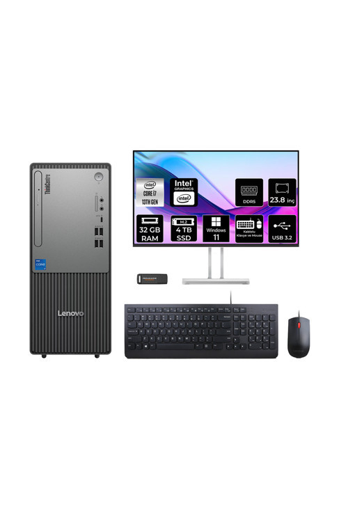 Thinkcentre Neo 50T G5 İ7 13700 32Gb 4Tb Ssd W11H Masaüstü Bilgisayar + 23.8" Monitör
