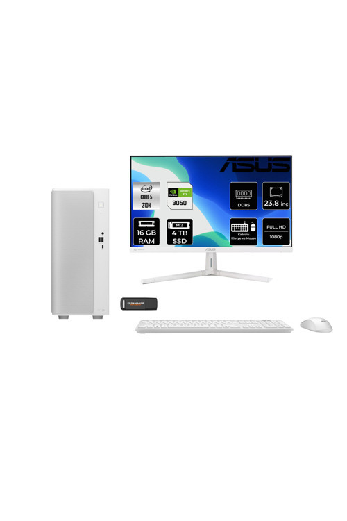 V500 Mini V501Mv Core 5 210H 16Gb 4Tb Ssd Rtx3050/6Gb Fdos Masaüstü Bilgisayar + 23.8" Monitör