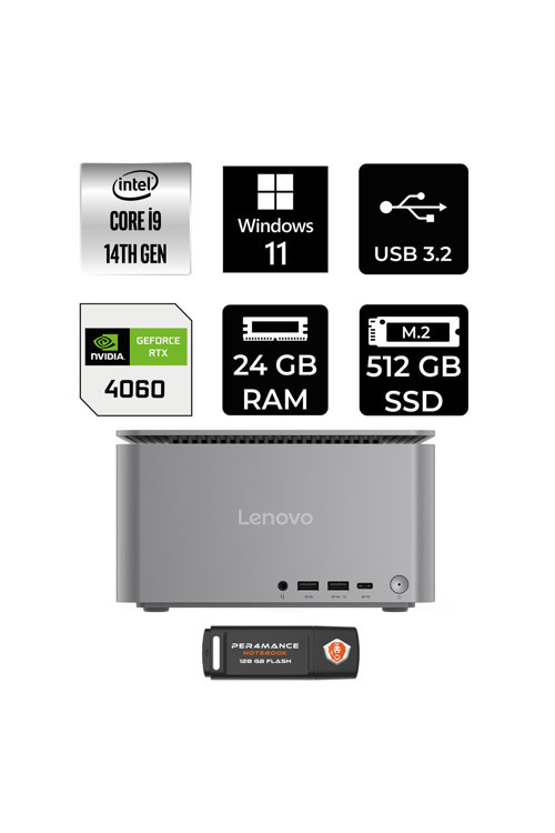 Thinkcentre Neo İ9 14900 24Gb 512Gb Ssd Rtx4060/8Gb W11P Mini Masaüstü Bilgisayar