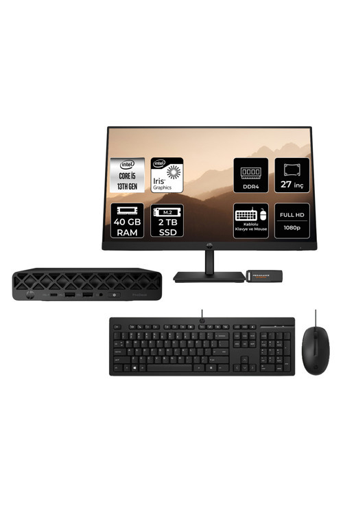 Pro Mini 260 G9 Intel Core İ5 1335U 40Gb 2Tb Ssd 27" Fdos Mini Masaüstü Bilgisayar