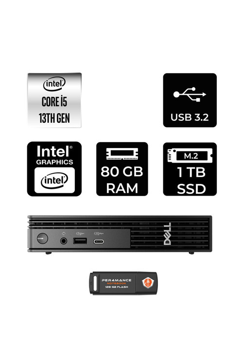 Pro Micro Qcm1250 Intel Core İ5 14500T 80Gb 1Tb Ssd Fdos Mini Masaüstü Bilgisayar