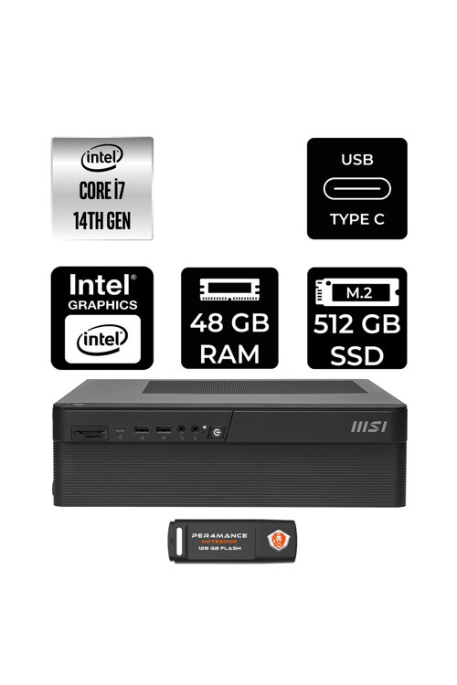 Pro Dp80 Intel Core İ7 14700 48Gb 512Gb Ssd Fdos Mini Masaüstü Bilgisayar & Per4 Usb