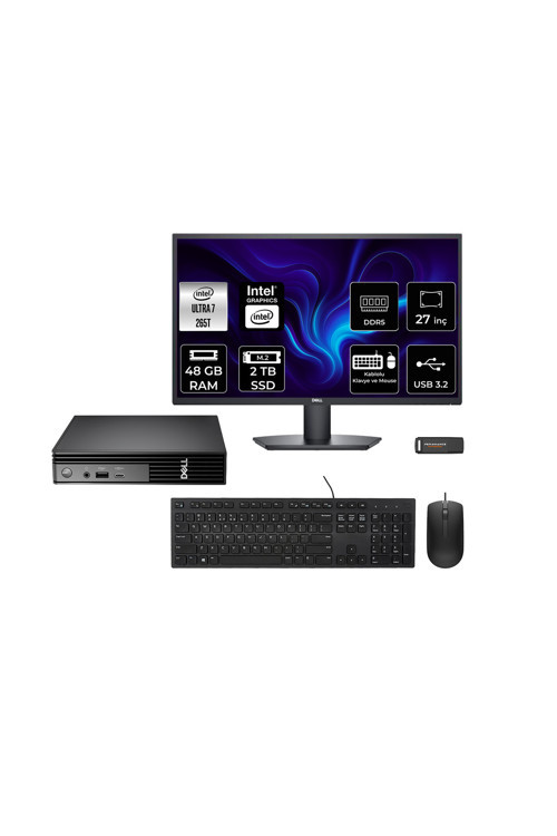 Pro Micro Qcm1250 Ultra 7 265T 48Gb 2Tb Ssd 27" Monitör Fdos Mini Masaüstü Bilgisayar