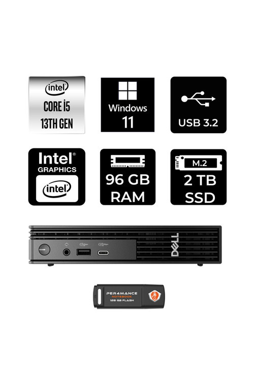 Pro Micro Qcm1250 Intel Core İ5 14500T 96Gb 2Tb Ssd W11P Mini Masaüstü Bilgisayar