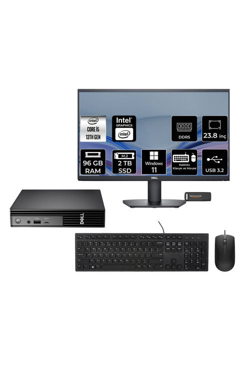 Pro Micro Qcm1250 Intel Core İ5 14500T 96Gb 2Tb Ssd 23.8" W11P Mini Masaüstü Bilgisayar