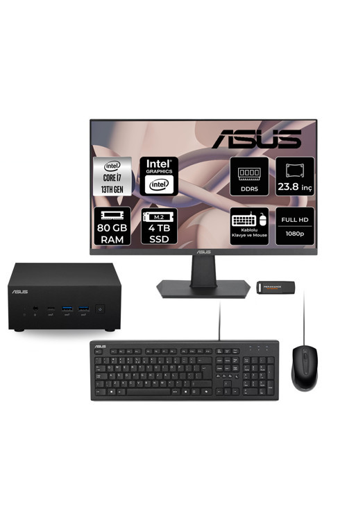 Expertcenter Pn64 İ7 13700H 80Gb 4Tb Ssd 23.8" Fhd Fdos Mini Masaüstü Bilgisayar