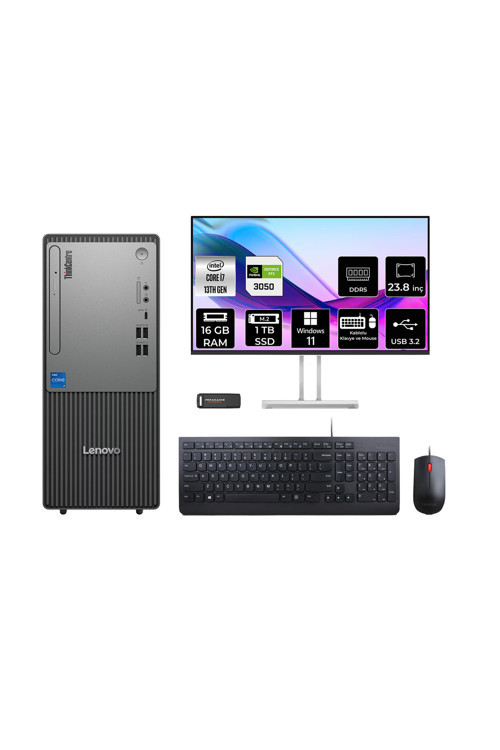 Thinkcentre Neo 50T G5 İ7 13700 16Gb 1Tb Ssd Rtx3050/6Gb W11H Masaüstü Bilgisayar + 23.8"