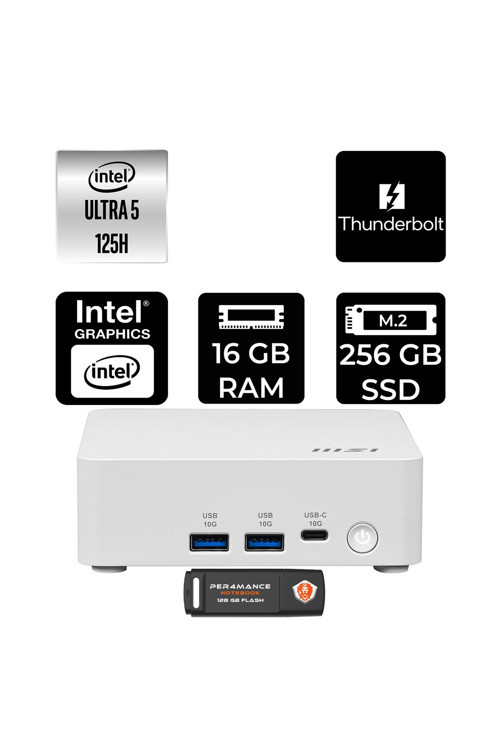 Cubi Nuc Intel Core Ultra 5 125H 16Gb 256Gb Ssd Fdos Mini Masaüstü Bilgisayar & Per4 Usb